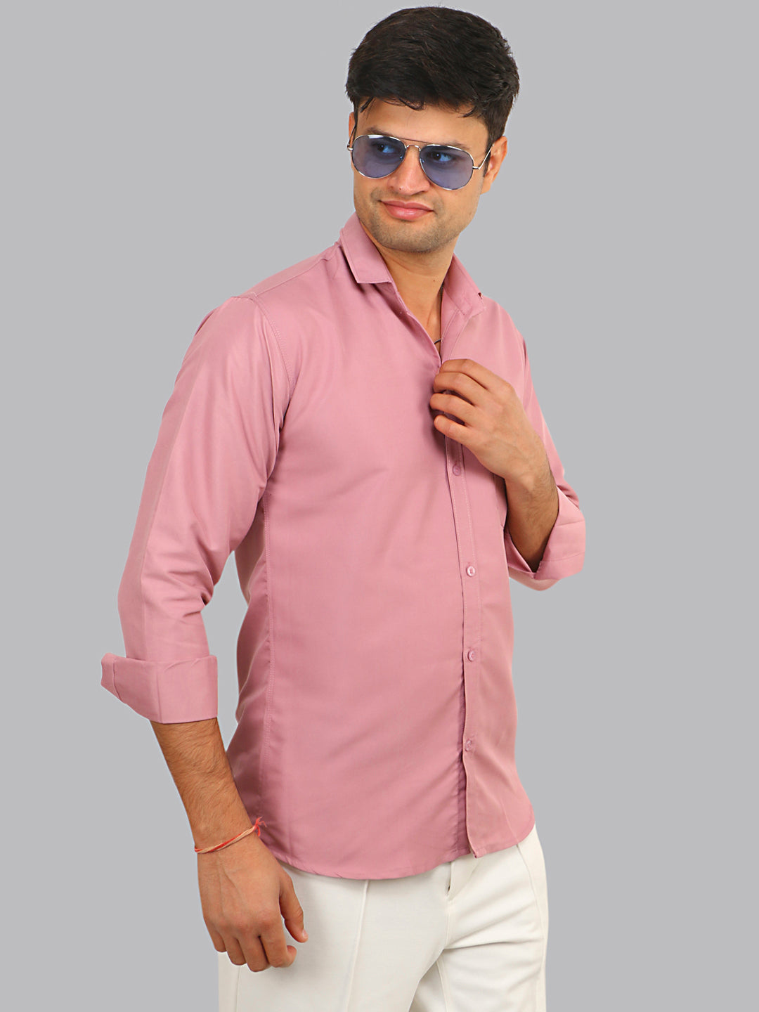 Shilo Pink Plain Solid Cotton Shirt