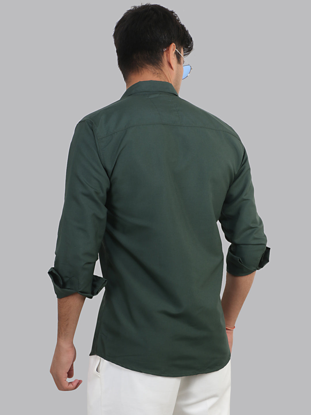 Lunar Green Plain Solid Cotton Shirt