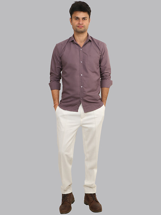 Opium Plain Solid Cotton Shirt
