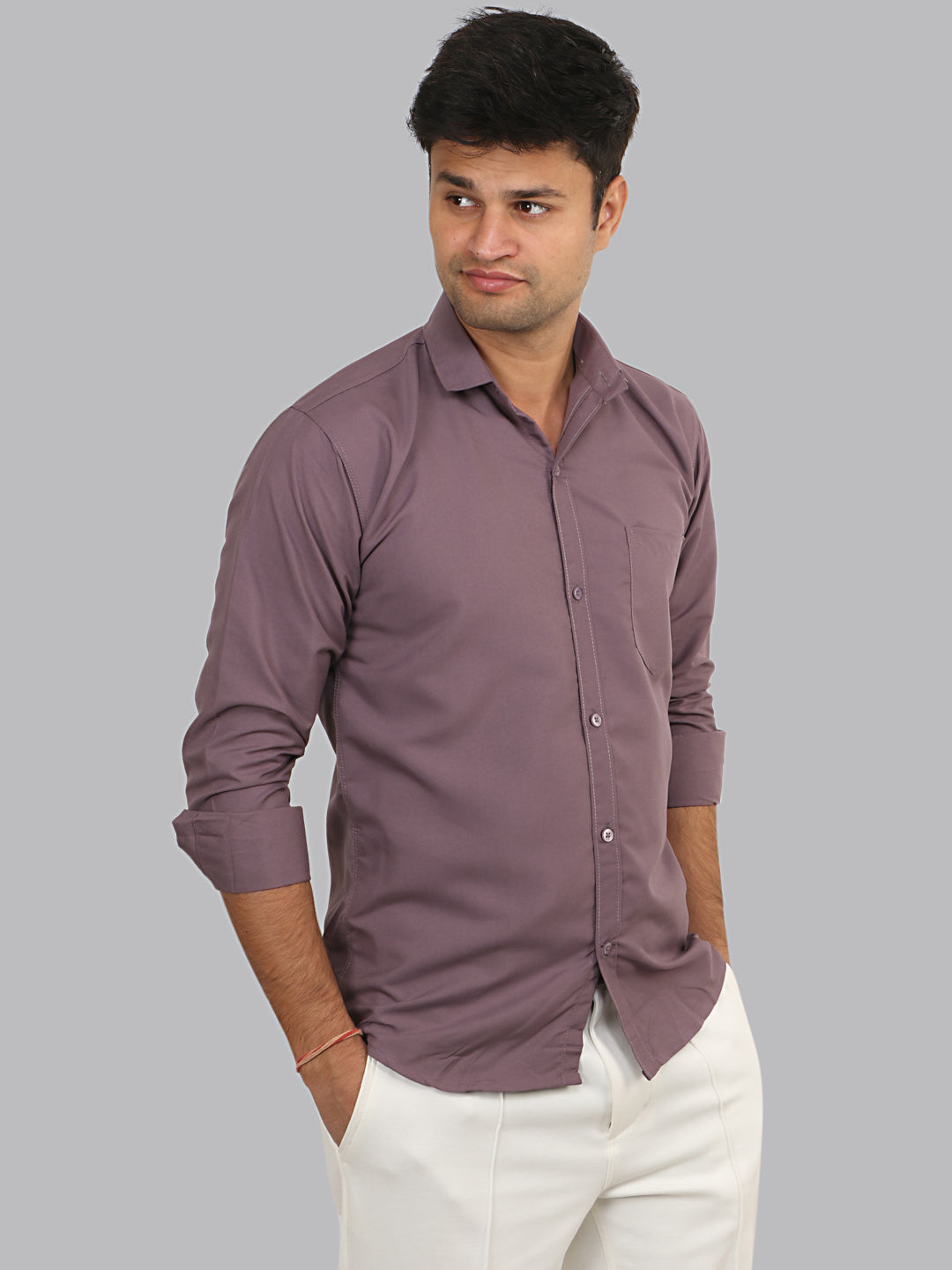 Opium Plain Solid Cotton Shirt