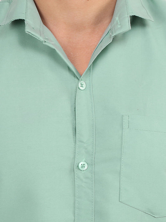 Shadow Green Plain Solid Cotton Shirt