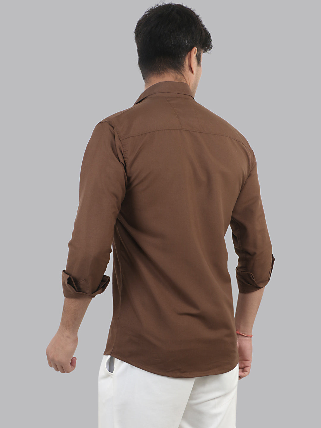 Millbrook Brown Plain Solid Cotton Shirt