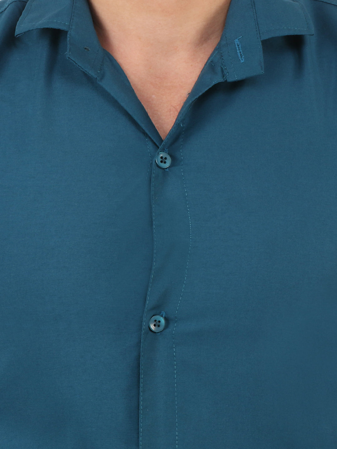 San Juan Blue Plain Solid Cotton Shirt