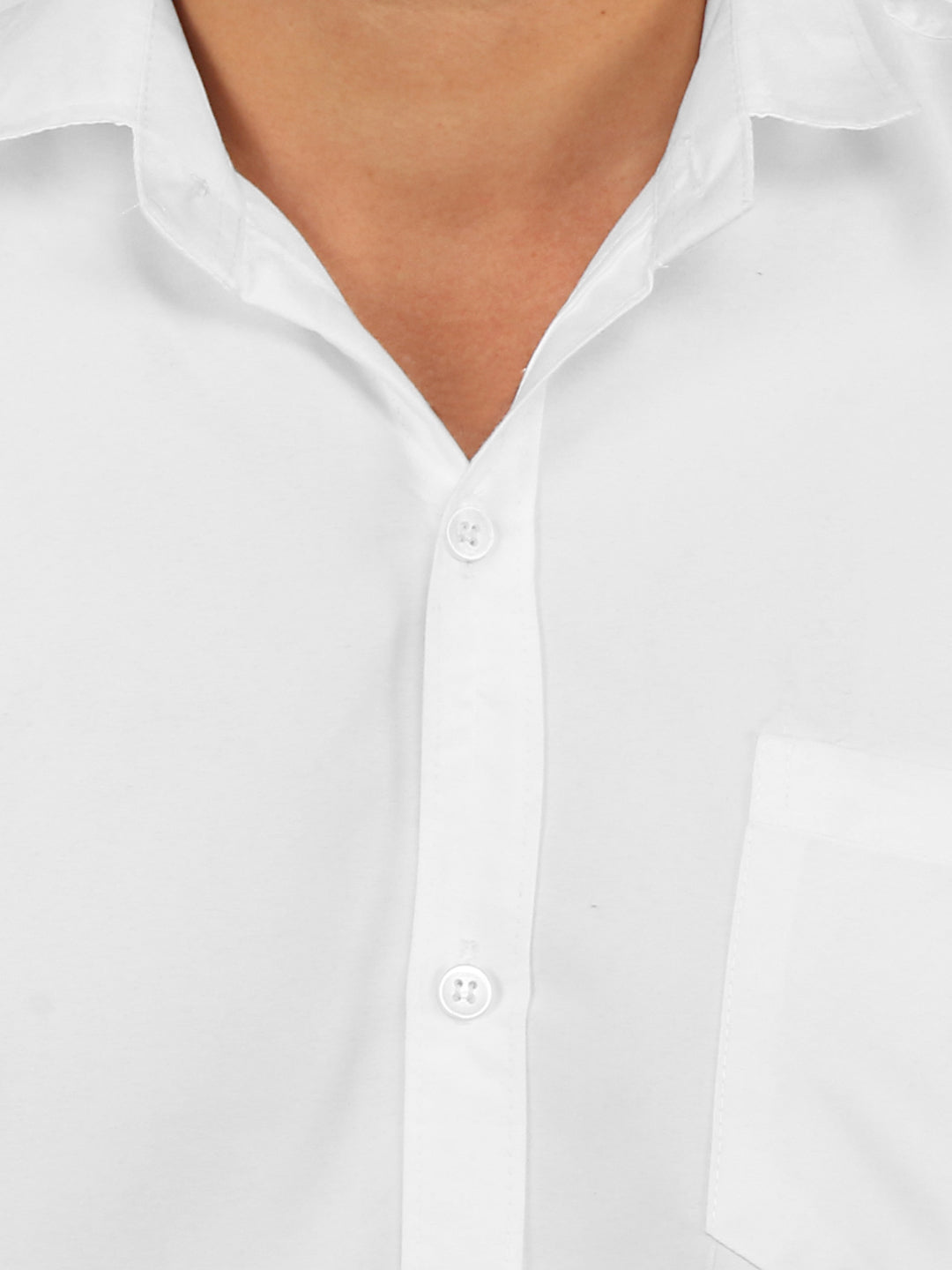 Gallery White Plain Solid Cotton Shirt