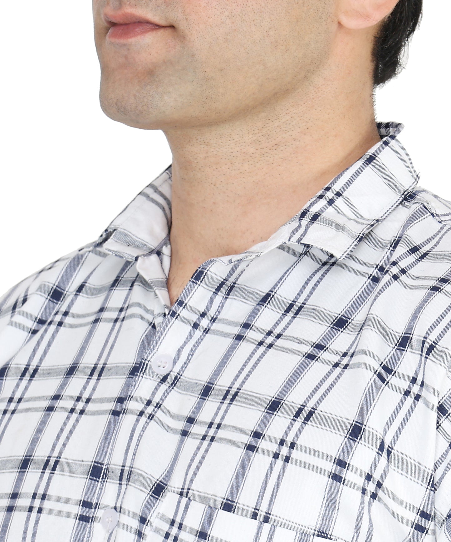 White color checkered shirt for men