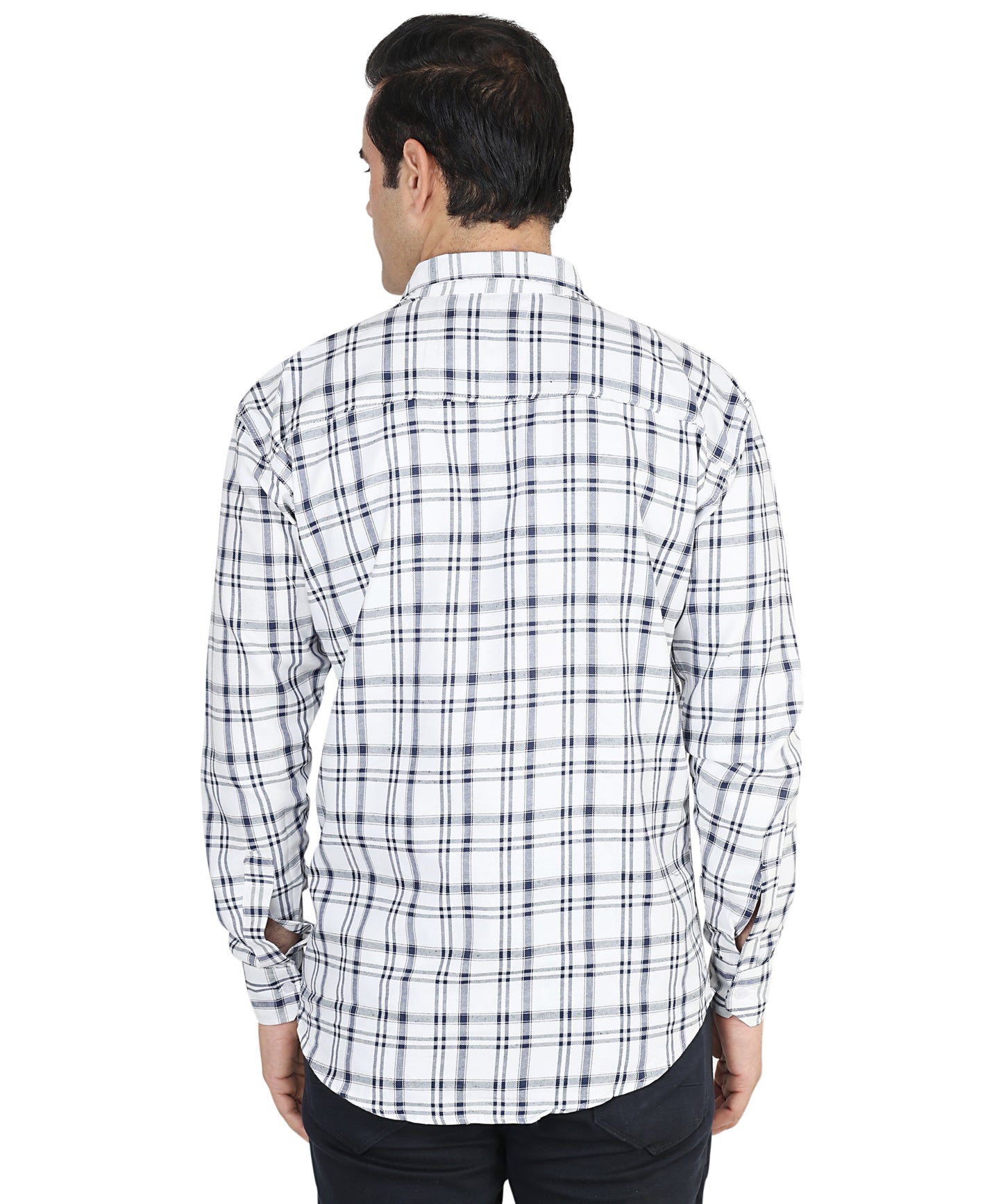 White color checkered shirt for men