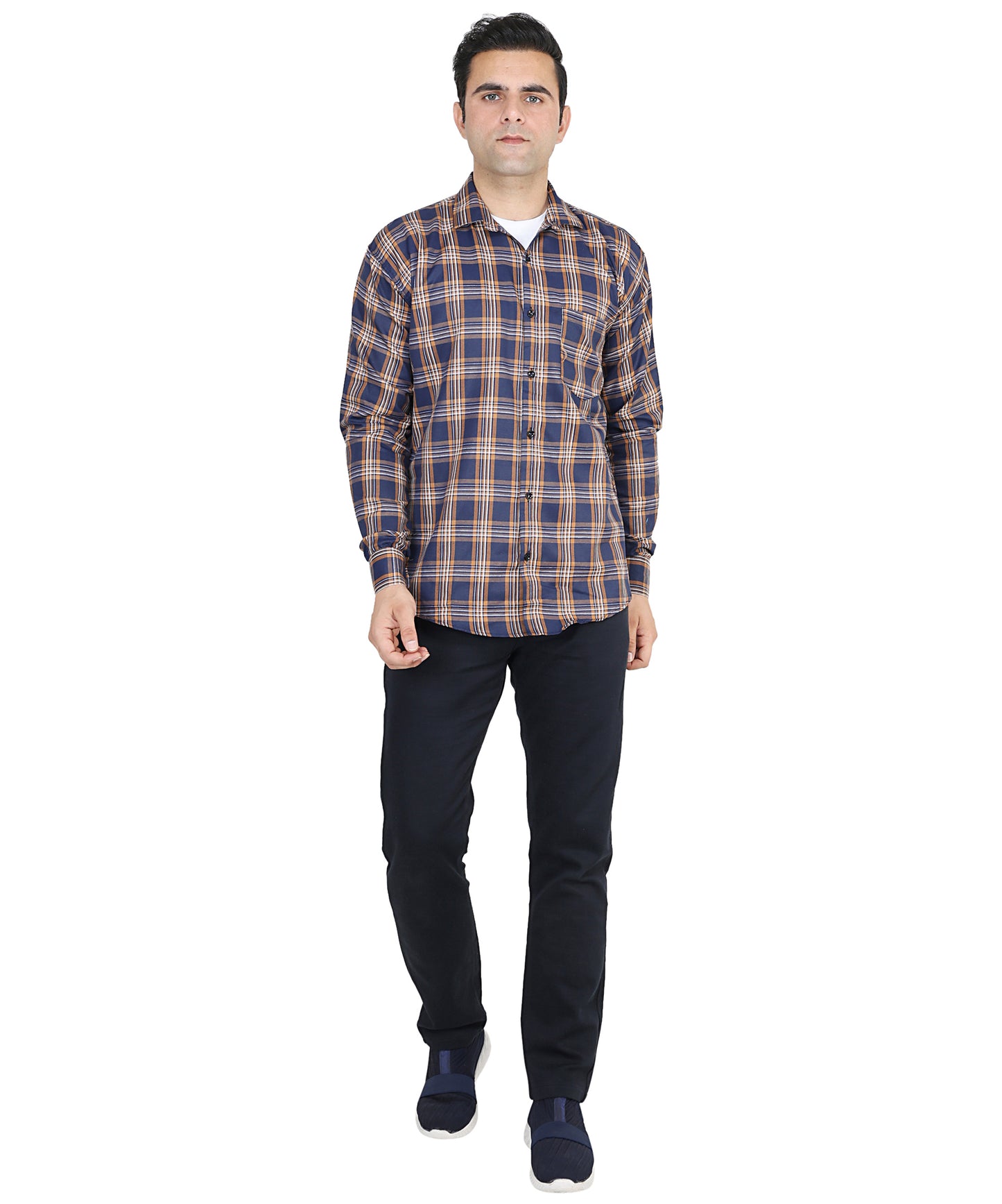 Brown color checkered shirt for men