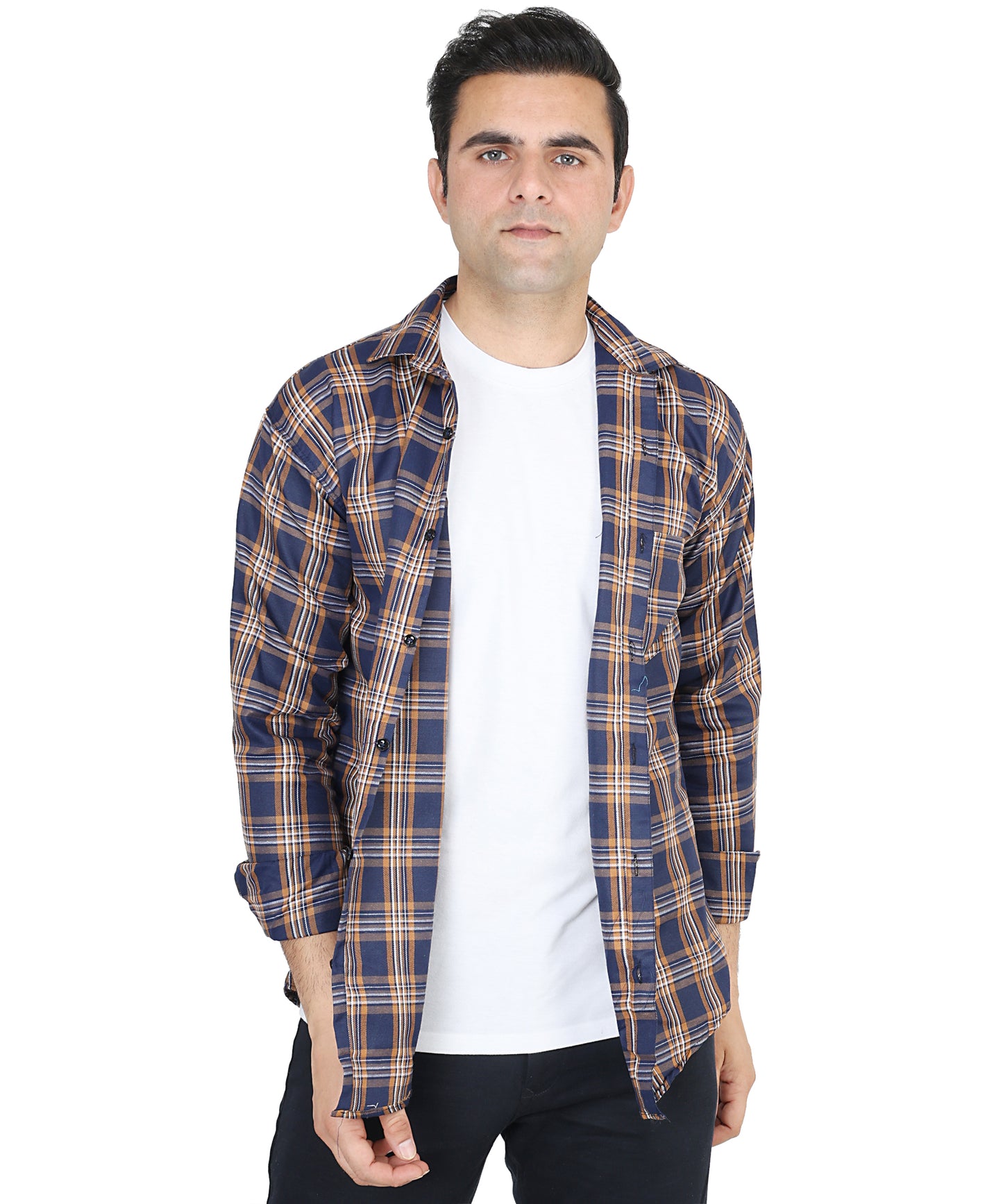 Brown color checkered shirt for men