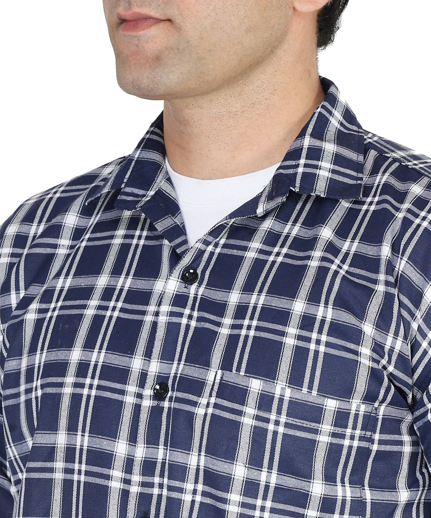 White color checkered shirt for men