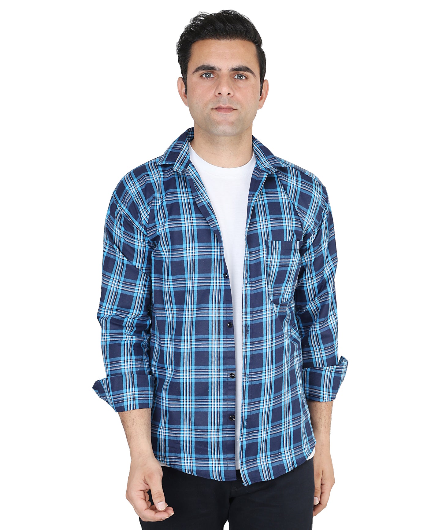 Blue color checkered shirt for men
