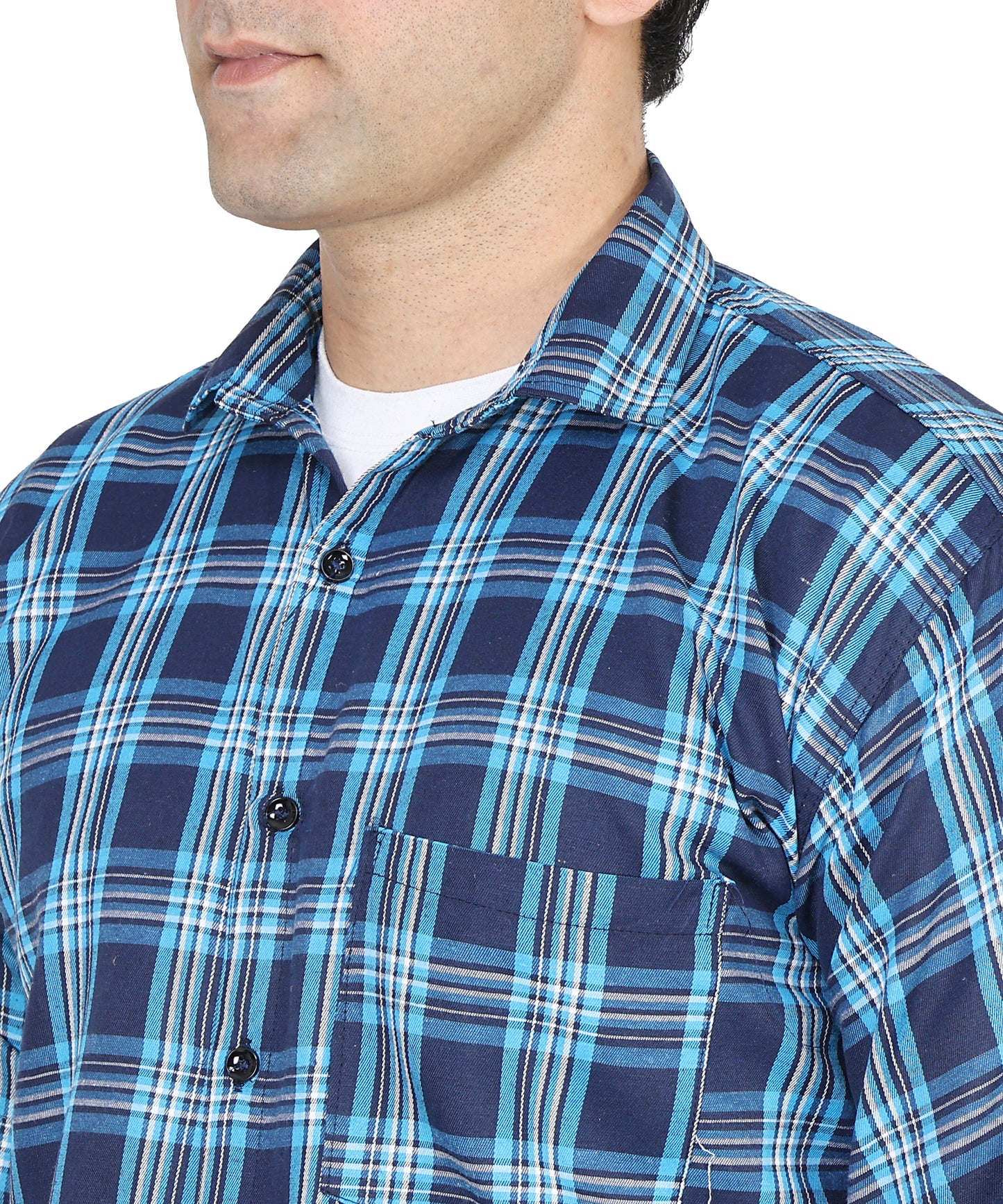 Blue color checkered shirt for men
