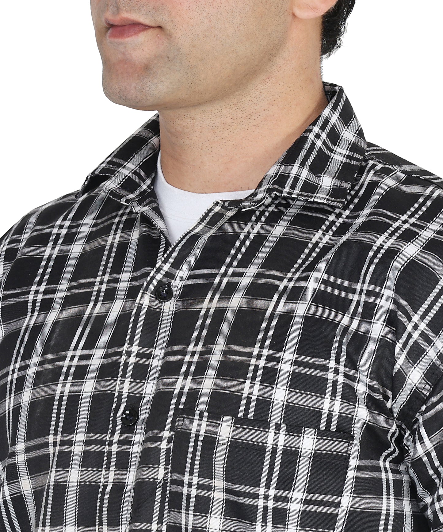 White color checkered shirt for men