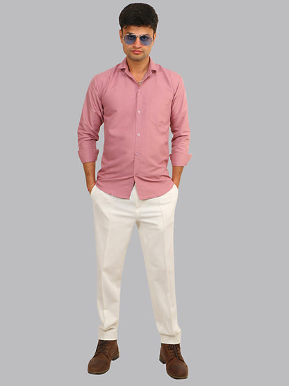 Shilo Pink Plain Solid Cotton Shirt