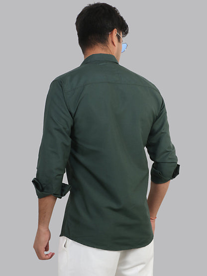 Lunar Green Plain Solid Cotton Shirt