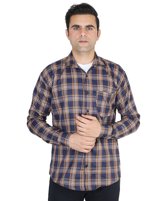 Brown color checkered shirt for men