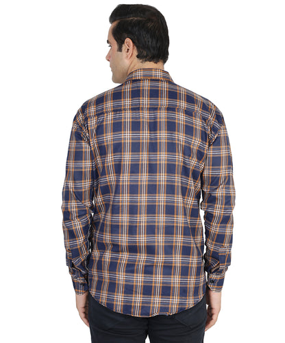 Brown color checkered shirt for men