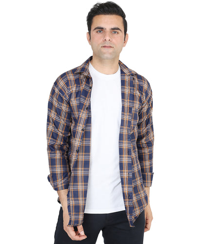 Brown color checkered shirt for men