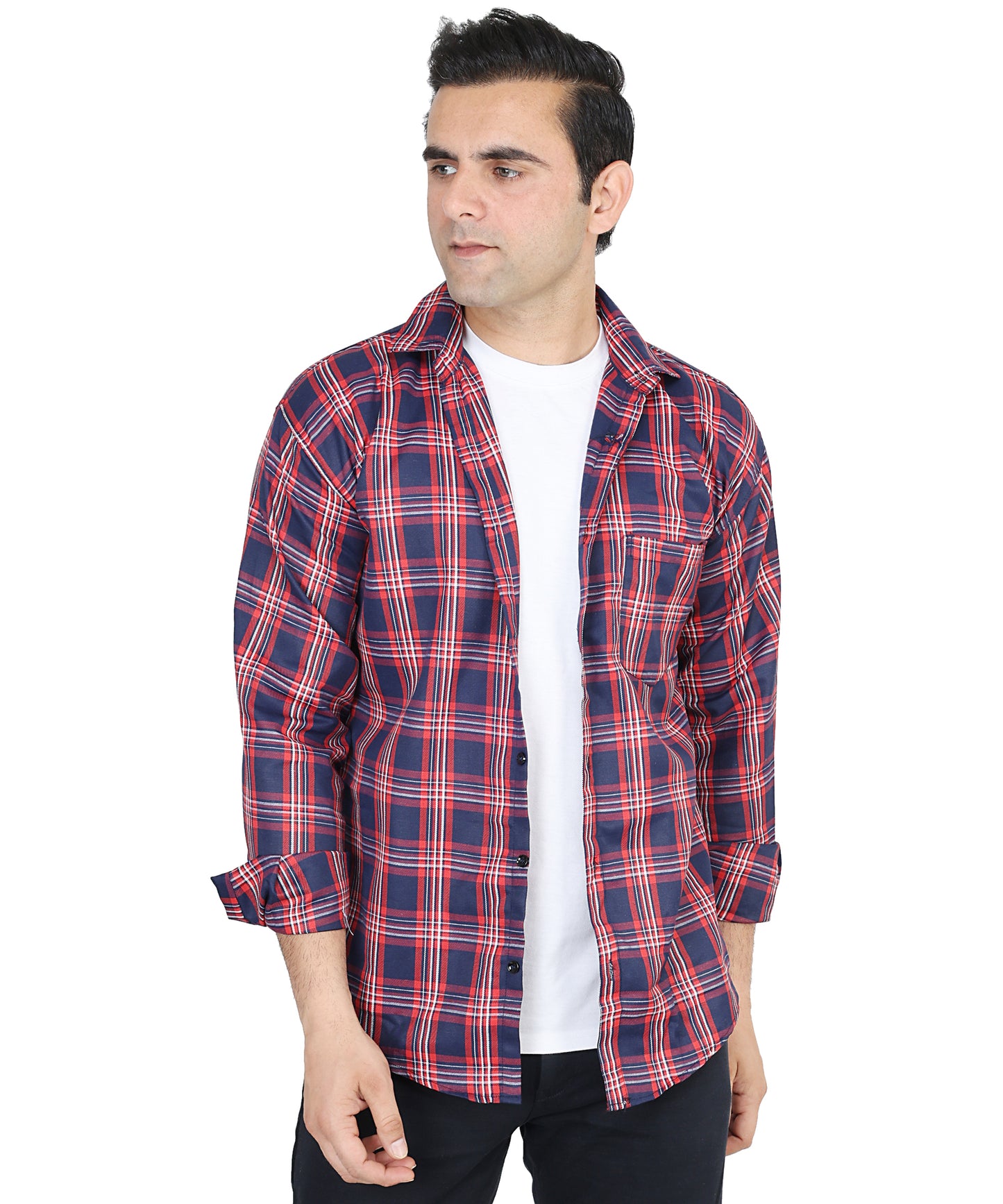 Red Blue color checkered shirt for men