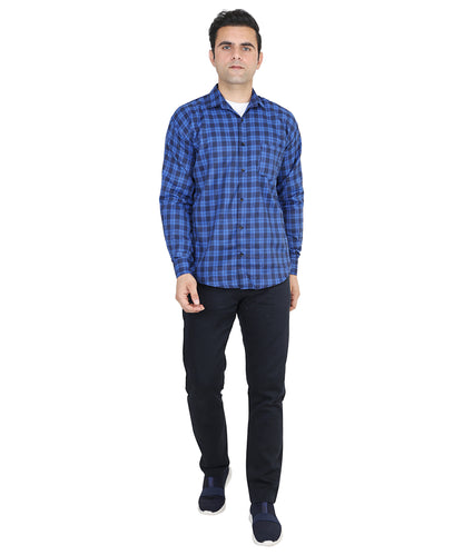 Blue color checkered shirt for men