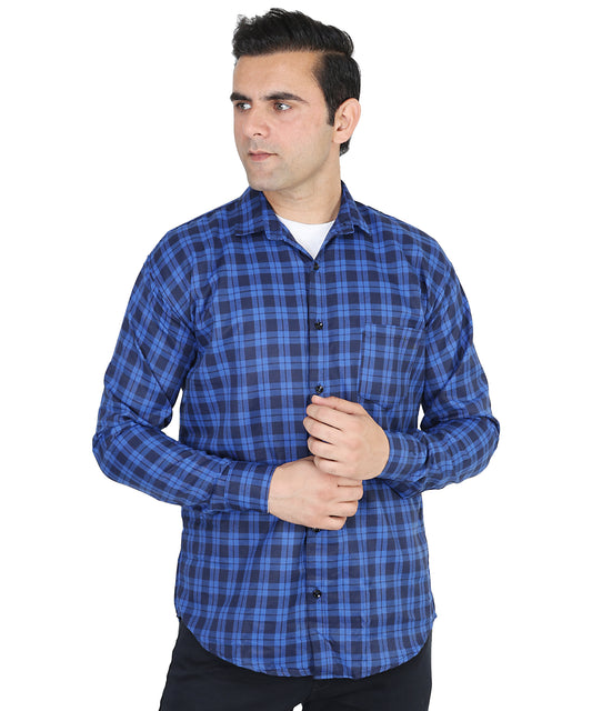 Blue color checkered shirt for men