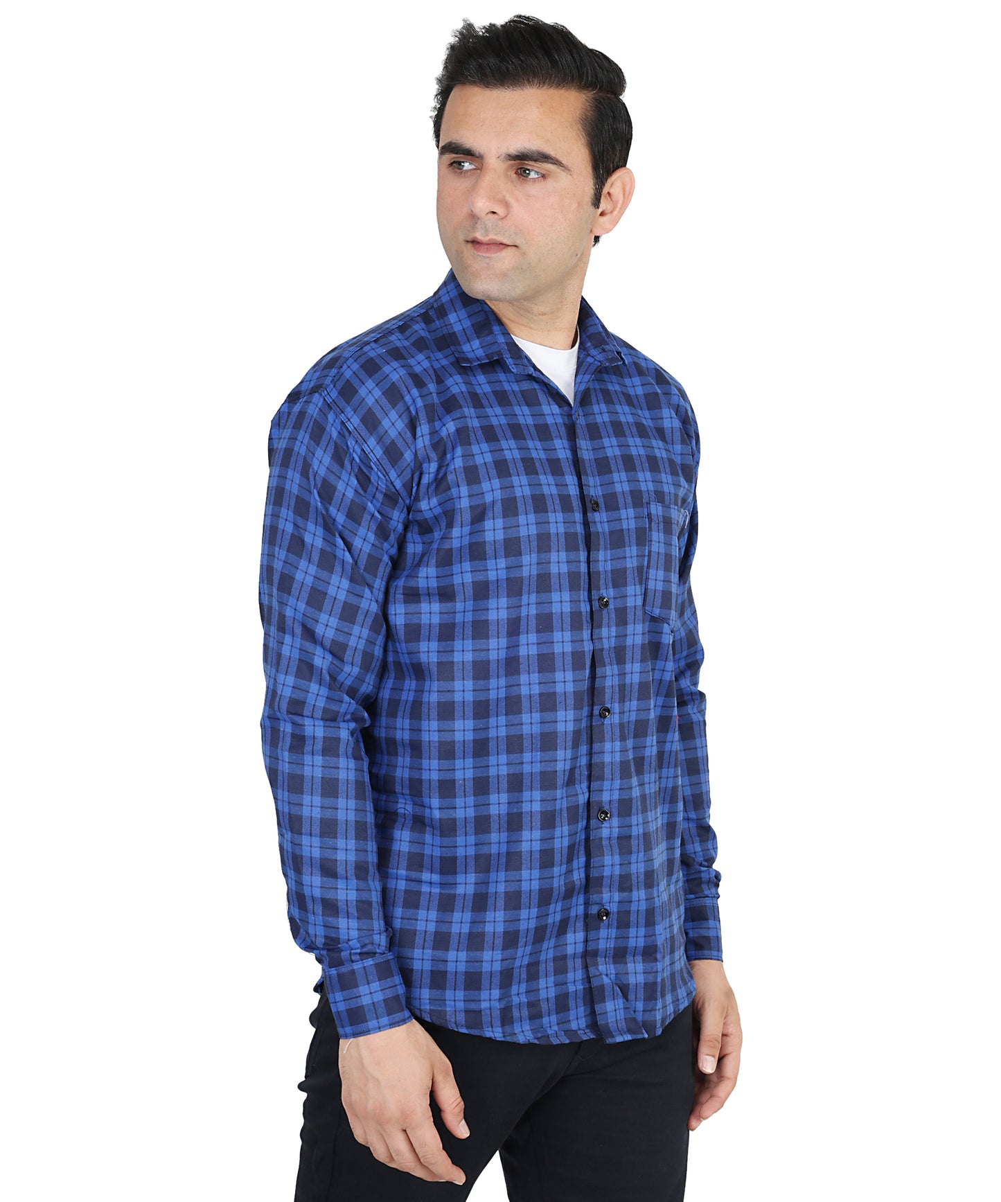 Blue color checkered shirt for men