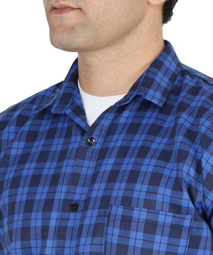 Blue color checkered shirt for men