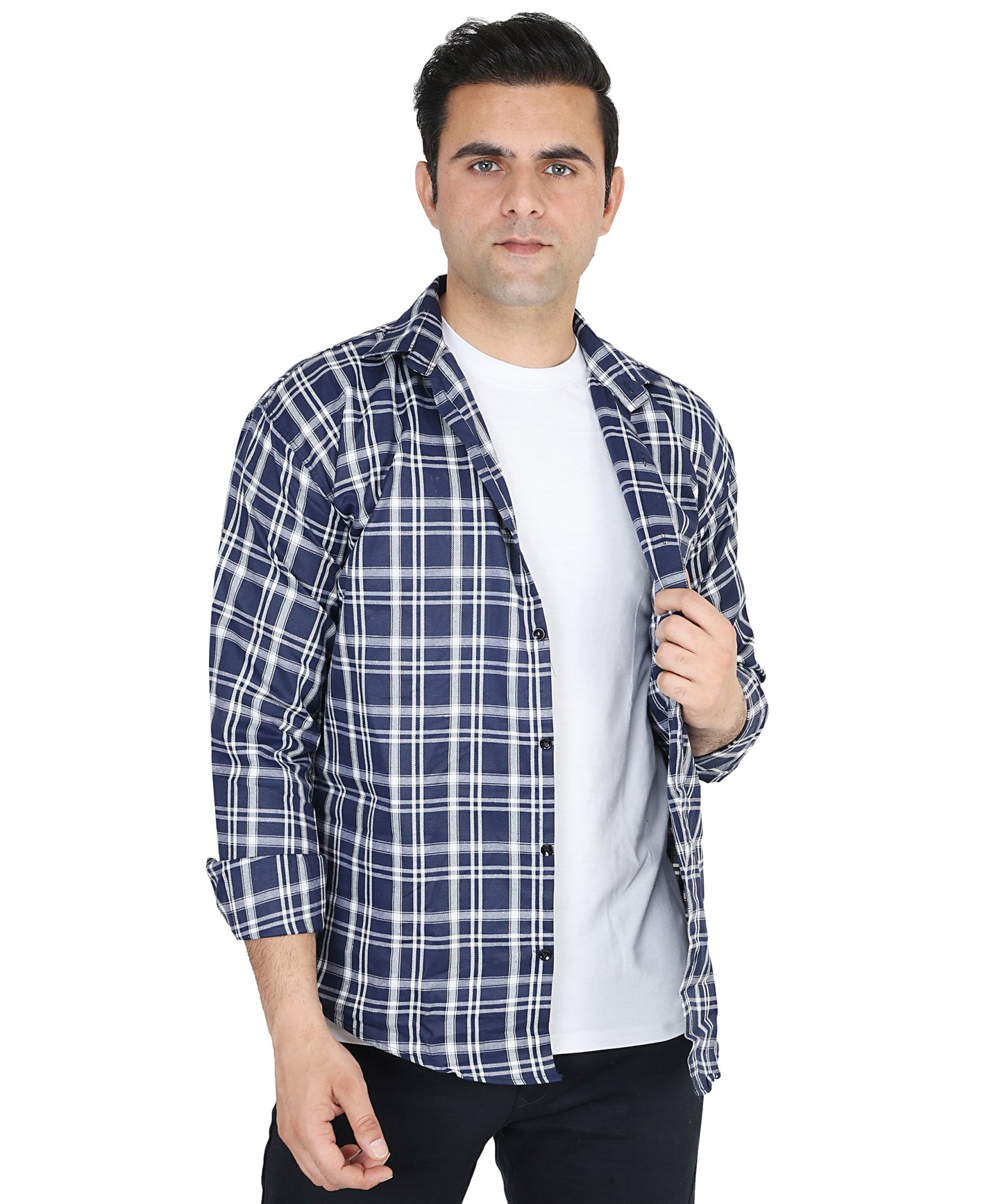 Blue color checkered shirt for men