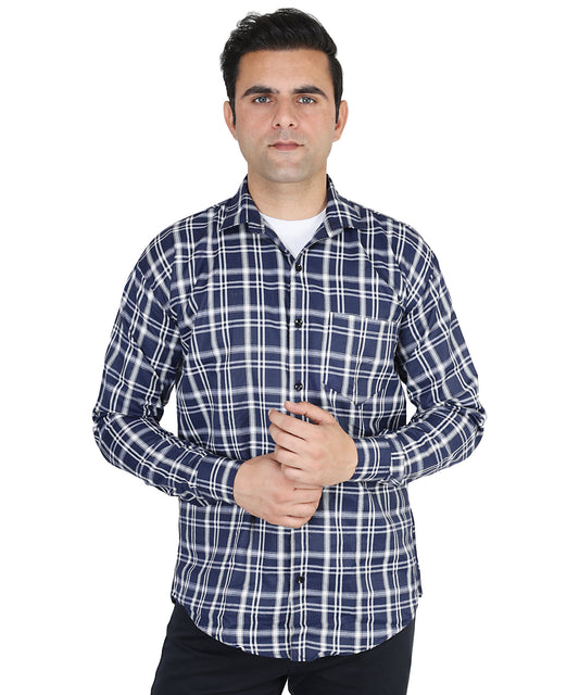 Blue color checkered shirt for men