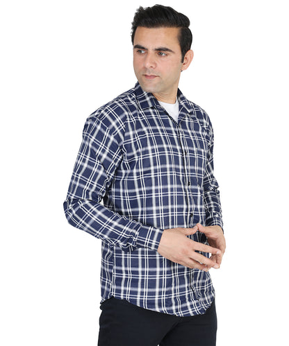 Blue color checkered shirt for men