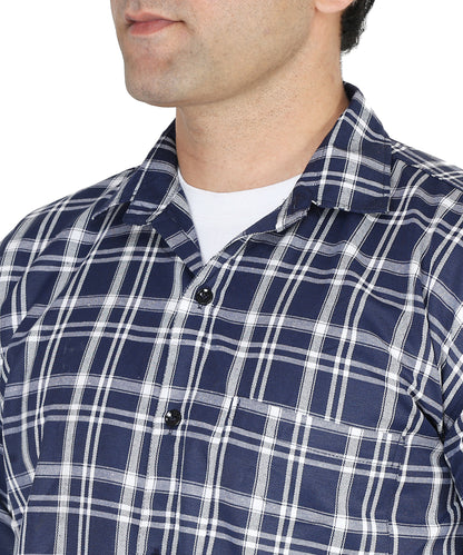 White color checkered shirt for men