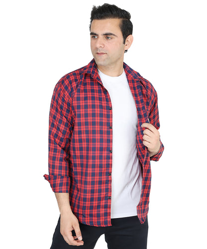 Red color checkered shirt for men