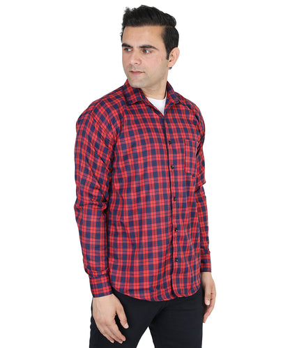 Red color checkered shirt for men