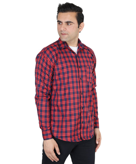 Red color checkered shirt for men