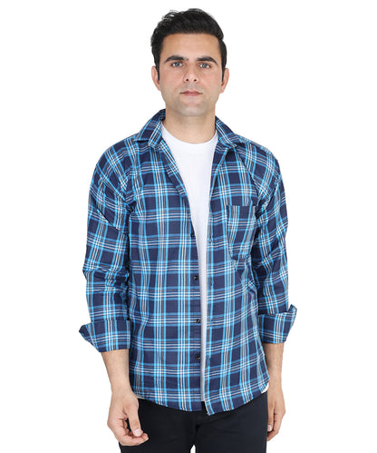 Blue color checkered shirt for men