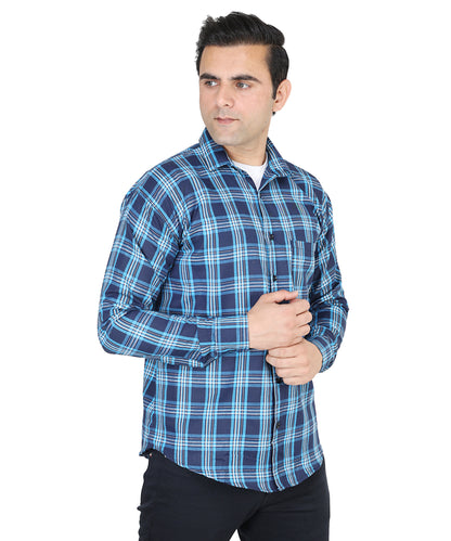 Blue color checkered shirt for men