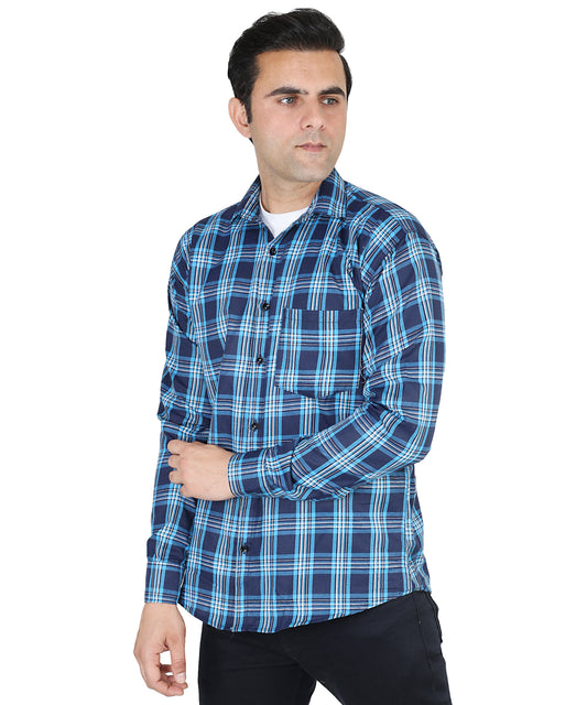 Blue color checkered shirt for men
