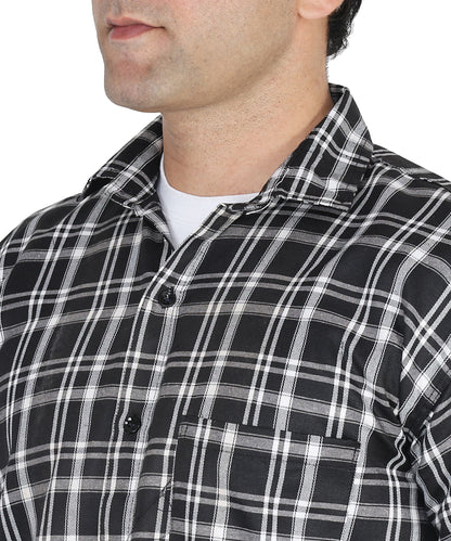 White color checkered shirt for men
