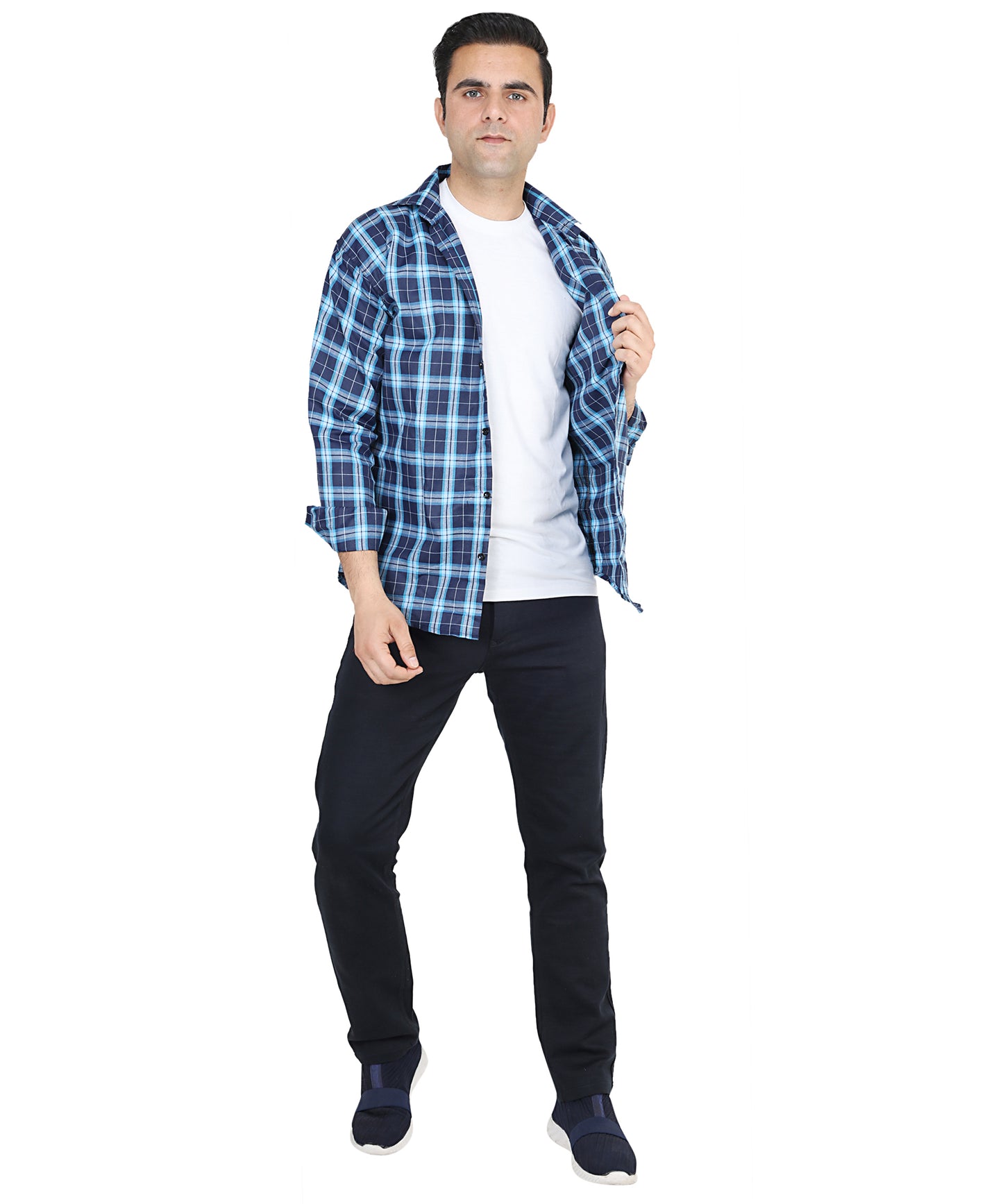 Blue color checkered shirt for men