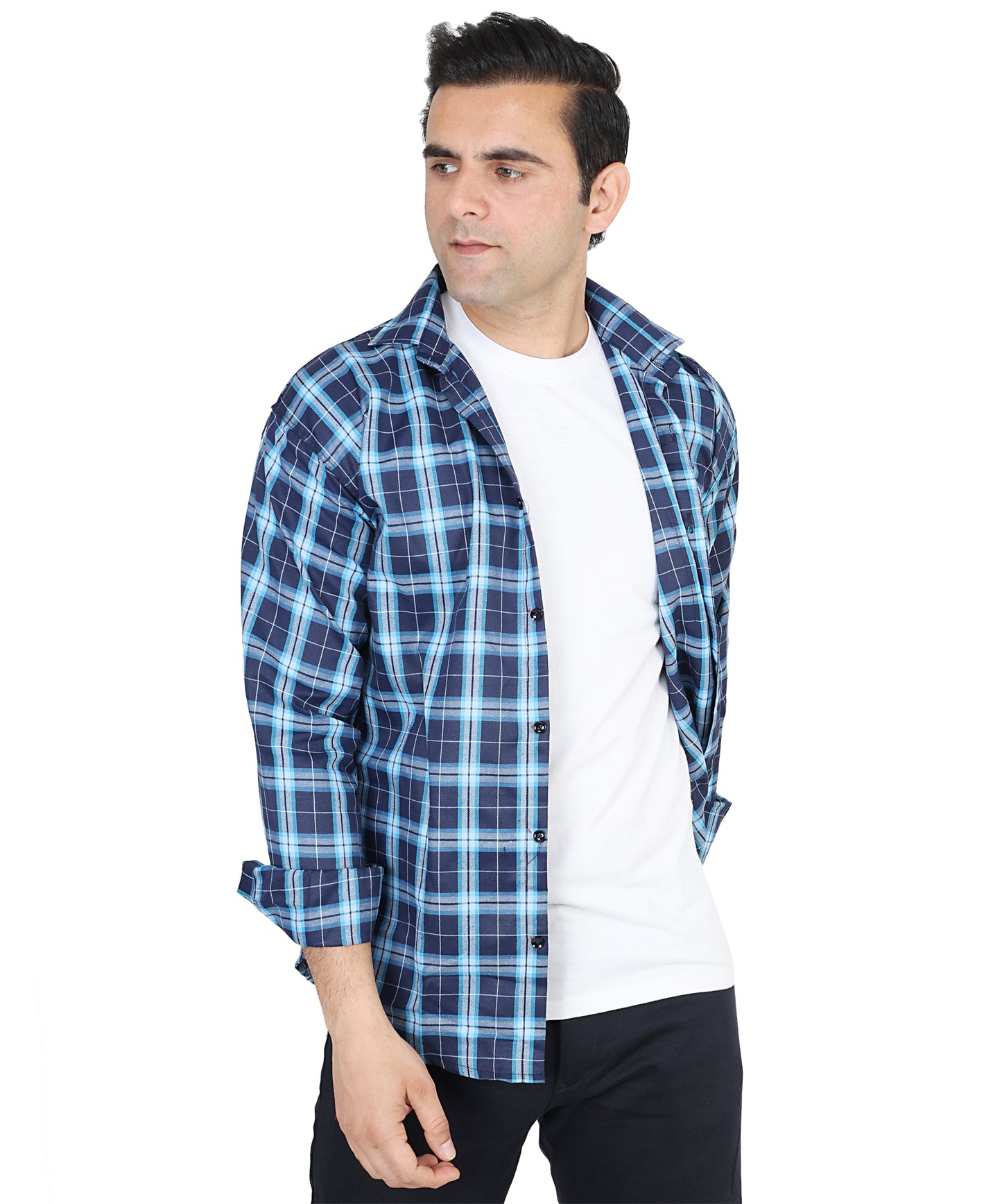 Blue color checkered shirt for men