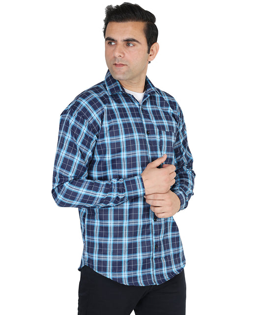 Blue color checkered shirt for men