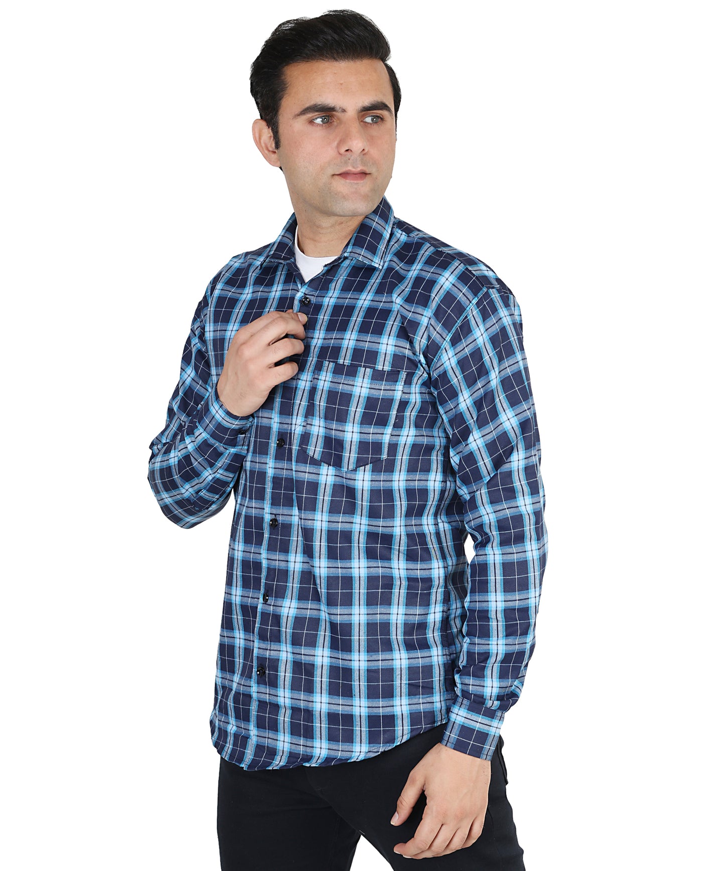 Blue color checkered shirt for men
