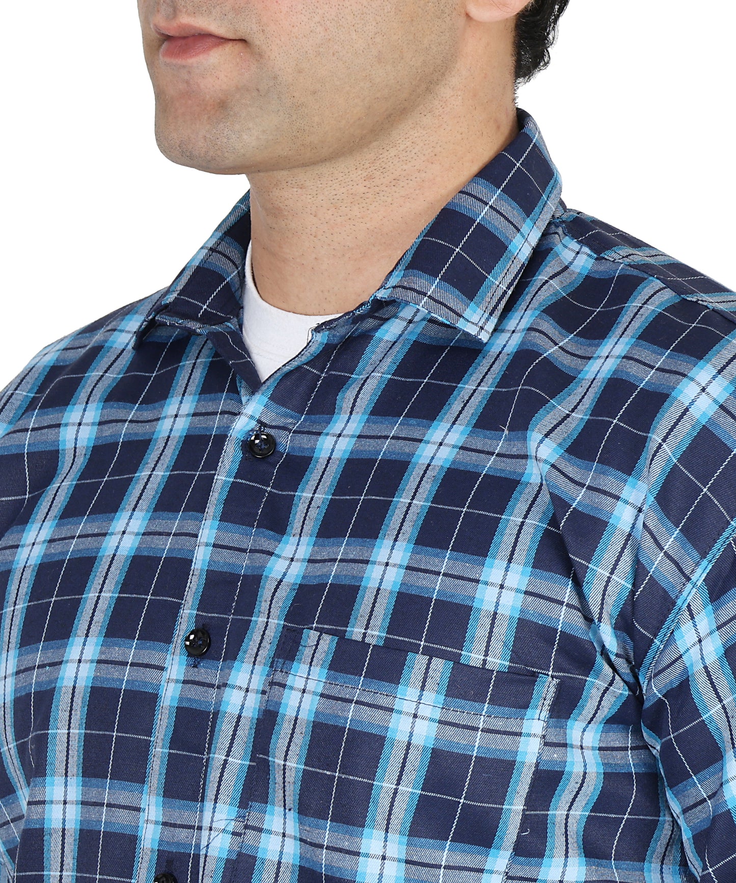 Blue color checkered shirt for men