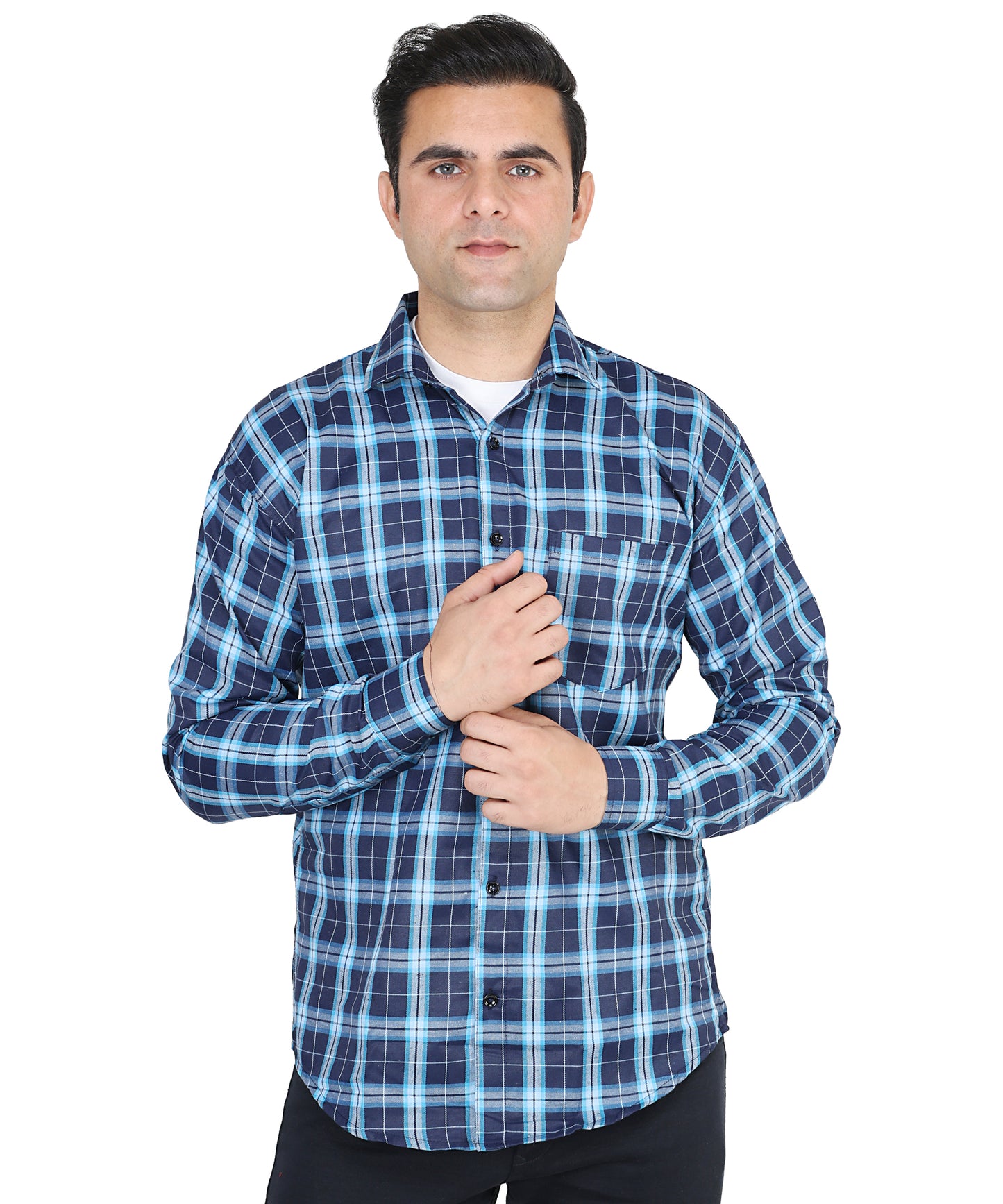 Blue color checkered shirt for men