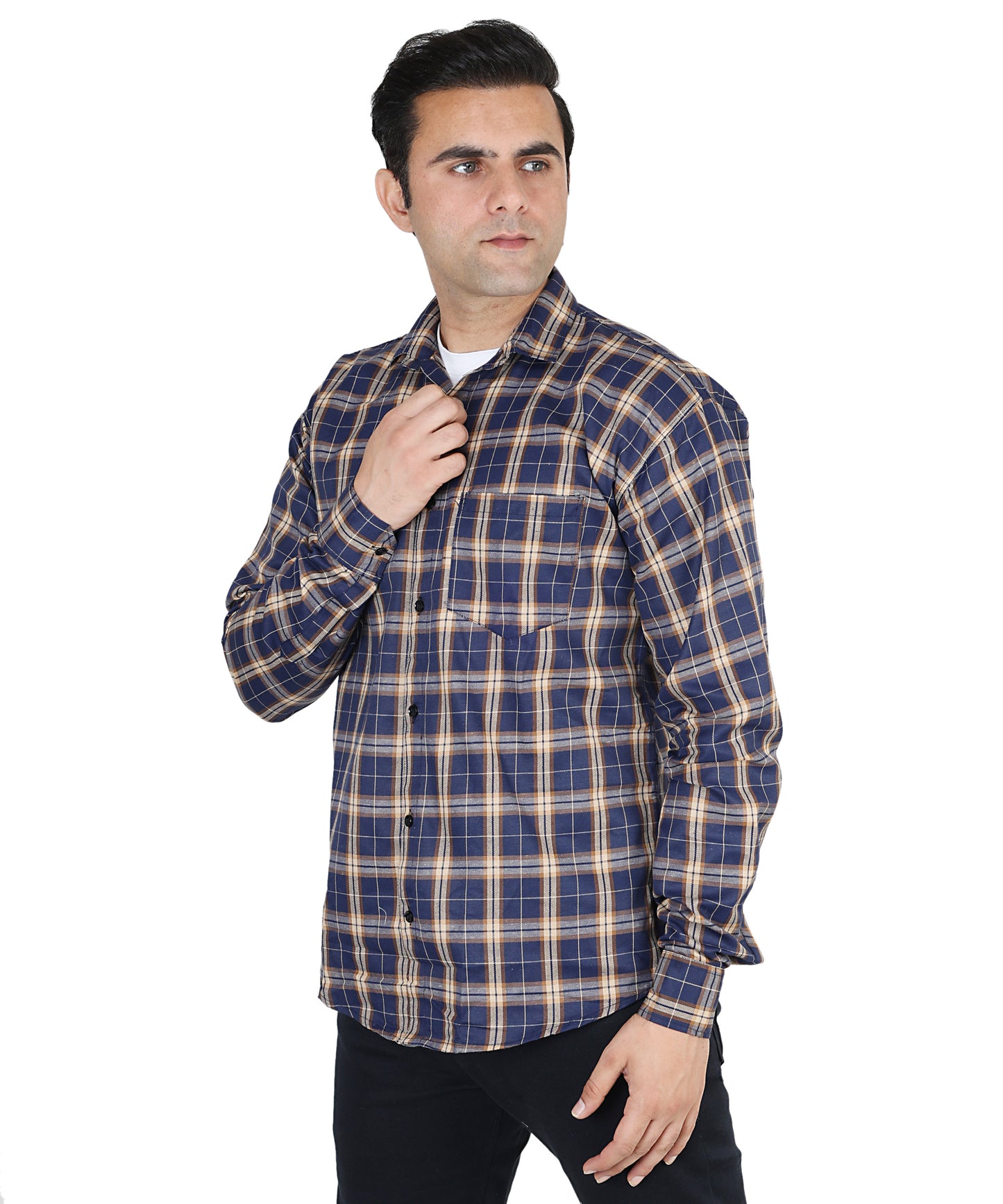 Blue color checkered shirt for men