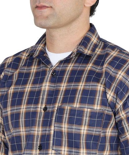 Blue color checkered shirt for men
