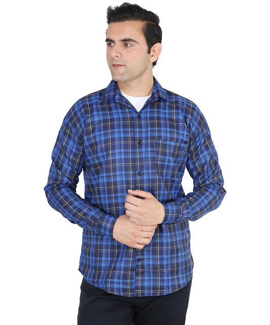 Blue color checkered shirt for men